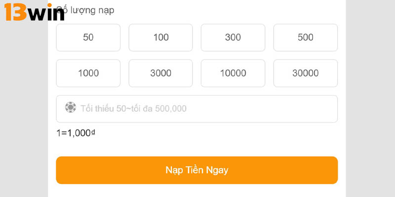 Một số lưu ý khi nạp tiền 13Win bạn cần lưu ý